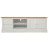 Mueble Bajo De Madera Lacado Blanco Y Natural 150x45x50