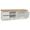 Mueble Bajo De Madera Lacado Blanco Y Natural 150x45x50