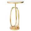 Mesa Auxiliar De Metal Dorado Con Superficie De Cristal D35,5x61