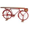 Recibidor Bicicleta Rojo De Madera Y Metal 198x50x90