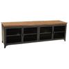 Mueble Bajo De Metal Y Madera Negro 161x41x50,5