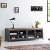 Mueble Bajo De Metal Y Madera Negro 161x41x50,5