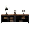 Mueble Bajo De Metal Y Madera Negro 161x41x50,5