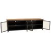 Mueble Bajo De Metal Y Madera Negro 161x41x50,5