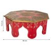 Mesa De Centro De Madera Y Metal Rojo 40x40x15,5