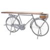 Recibidor Bicicleta De Madera Y Metal Lacado Plata 198x50x94