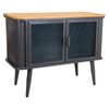 Mueble Bajo De Metal Y Madera Negro 70x32x54,5