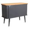 Mueble Bajo De Metal Y Madera Negro 70x32x54,5