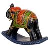 Elefante De Madera Pintado Artesanal Negro 28x10x22,5