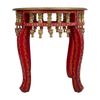 Mesa De Madera Pintado Artesanal Roja 45x45x45