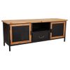 Mueble Bajo De Madera Y Metal Negro 120x34x45