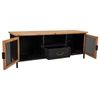 Mueble Bajo De Madera Y Metal Negro 120x34x45