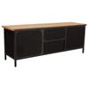 Mueble Bajo De Madera Y Metal Negro 120x34x45