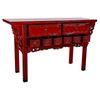 Recibidor De Madera Rojo 144x45x87