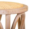 Taburete De Madera Y Asiento De Ratan