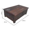 Mesa Baul De Centro De Madera Acabado Artesanal Marron