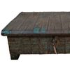 Mesa Baúl De Madera Y Metal Marrón 115x62x38