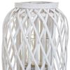 Farol Portavelas De Mimbre Blanco D37x40/63