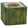 Cesto Cuadrado De Madera Verde 14.5x14.5x11