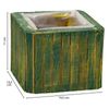 Cesto Cuadrado De Madera Verde 14.5x14.5x11