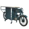 Barra Botellero Moto De Madera Y Metal Azul 210x45x100