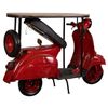 Barra Botellero Moto Vespa De Metal Y Madera Roja 185x66x115