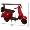 Barra Botellero Moto Vespa De Metal Y Madera Roja 185x66x115