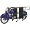 Barra Botellero Moto De Madera Y Metal Azul 235x45x98