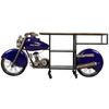 Barra Botellero Moto De Madera Y Metal Azul 235x45x98