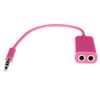 Cable Minijack Doble Entrada Dam 18x2x1 Cm. Color: Rosa