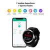 Smartwatch Dam M18 Plus. Pulsera De Cuero Y Silicona. Con Termómetro Corporal, Frecuencia Respiratoria, Tensión Y O2 En Sangre. Modo Multideportivo. 4,6x1,1x4,6 Cm. Color: Negro