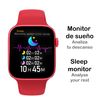 Smartwatch Dam  Kd07 Con Monitor Cardíaco, Tensión Y De O2 En Sangre. 5 Modos Deportivos. Llamadas Bluetooth. 3,8x0,8x4,4 Cm. Color: Rojo
