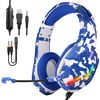 Headset J10 Ultra-flexible 13 Luces Full Rgb, Auriculares Gaming Con Micro, Minijack