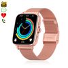 Smartwatch Dam Dt102 Con Pulsera De Acero. Pantalla De Alta Resolución. Monitor Cardiaco, Ecg, Modo Multideporte. Notificaciones De Apps. 4,4x1,4x3,8 Cm. Color: Oro Rosa