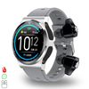 Smartwatch Dam  Gt69 Con Auriculares Bluetooth 5.0 Tws Integrados. Monitor De Tensión Y Oxígeno En Sangre; Modo Multideportivo. 4,6x4,6x1,5 Cm. Color: Plata