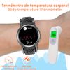 Smartwatch Dam  P30 Con Bomba De Aire Y Balón Prueba De Presión Arterial Real. Termómetro Corporal, Frecuencia Respiratoria. 26,5x1,3x4,5 Cm. Color: Negro