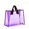 Bolso Shopper  Iria Quintana Zeme De Pvc Transparente. 34,5x14,5x27,5 Cm. Color: Morado