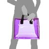 Bolso Shopper  Iria Quintana Zeme De Pvc Transparente. 34,5x14,5x27,5 Cm. Color: Morado
