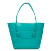 Bolso Shopper Libelulla Villandro Cesta, De Pvc Soft Monopieza Grabado Con Grandes Asas 39x14x26 Cm. Color: Verde Aguamarina