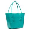 Bolso Shopper Libelulla Villandro Cesta, De Pvc Soft Monopieza Grabado Con Grandes Asas 39x14x26 Cm. Color: Verde Aguamarina