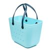 Bolso Shopper Libelulla Villaputzu Grande De Playa, De Goma Eva Con Asas Intercambiables A Juego. 47x24x33 Cm. Color: Azul Claro