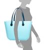 Bolso Shopper Libelulla Villaputzu Grande De Playa, De Goma Eva Con Asas Intercambiables A Juego. 47x24x33 Cm. Color: Azul Claro