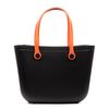 Bolso Shopper Libelulla Villaputzu Grande De Playa, De Goma Eva Con Asas Intercambiables A Juego. 47x24x33 Cm. Color: Negro