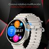 Smartwatch Dam Z78 Ultra Con Corona Multifunción Inteligente, Widgets Personalizables, Acceso Directo A Siri. Termómetro, O2 Y Tensión. 5,2x1,2x5 Cm. Color: Azul Oscuro