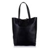 Firenze Artegiani Sibari Bolso Shopper Mujer.piel Auténtica Dollaro   Fabricado En Italia 27x13x37 Cm. Color: Negro