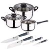 Set Cocina: Batería Sip 5 Piezas Y 4 Cuchillos Variados.