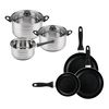 Set De Cocina Con Batería De 5 Piezas + 3 Sartenes: Ø16/20/24 Cm, Para Inducción.