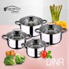 Pack Olla A Presión 5l De Acero Inoxidable San Ignacio Premium Ø22 Con Batería De Cocina De 8 Piezas San Ignacio Premium - Dina -ø16 - Ø18 - Ø20 Y Ø24 Cm. Cromado