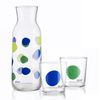 Set 1 Jarra 108 Cl. Con 6 Vasos De Vidrio Decorados A Juego Casa Benetton 33 Cl.