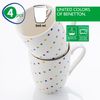 Set Vajilla 18 Pzs. Con Decoración A Puntos En Loza: 6 Servicios Completos Y 4 Tazas Mugs.